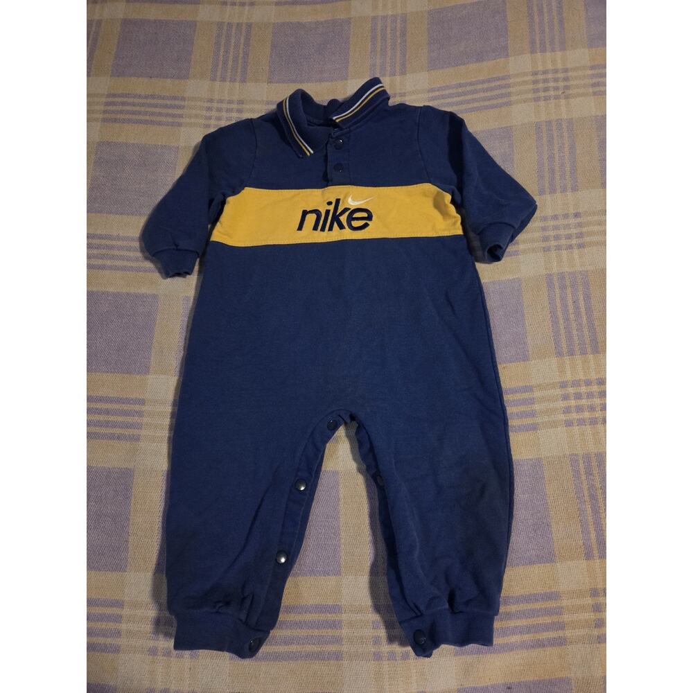 Vtg Vintage Nike Athletics Swoosh Logo One Piece Romper Jumper 18 Months 90s